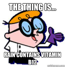 The Thing Is... Rain contains vitamin B12 - The Thing Is... Rain contains vitamin B12  The Thing Is... Useless!