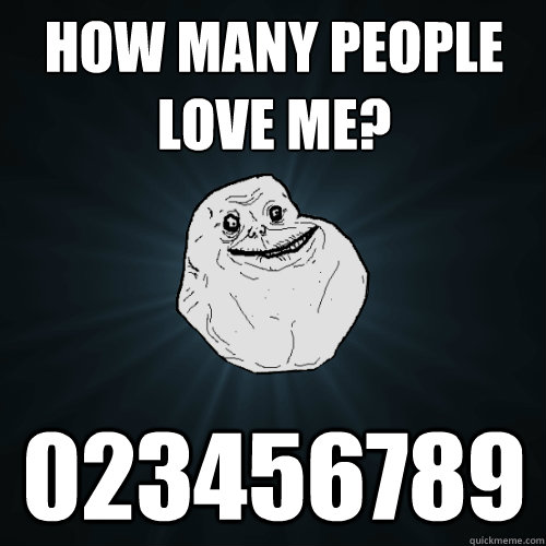 How many people love me? 023456789   Forever Alone