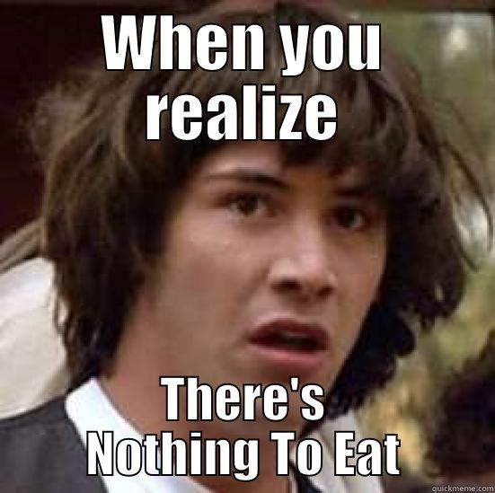 WHEN YOU REALIZE THERE'S NOTHING TO EAT conspiracy keanu