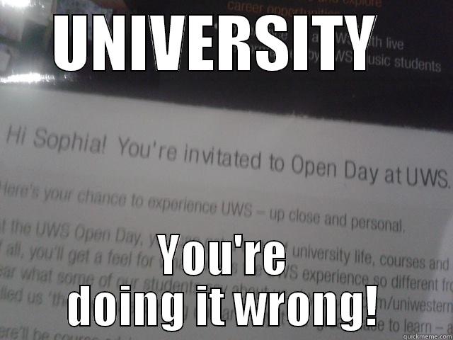 UNIVERSITY  YOU'RE DOING IT WRONG! Misc