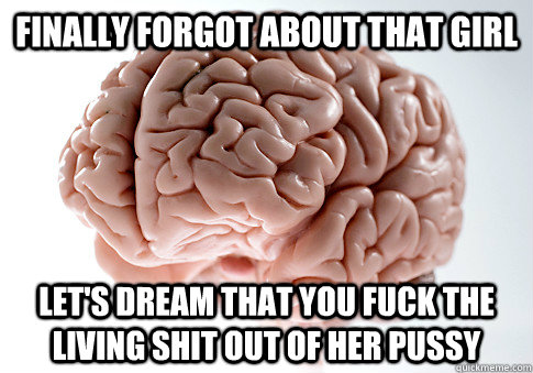 finally forgot about that girl let's dream that you fuck the living shit out of her pussy  Scumbag Brain