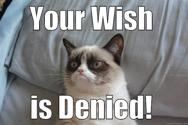 Your Wish is Denied - YOUR WISH IS DENIED! Grumpy Cat