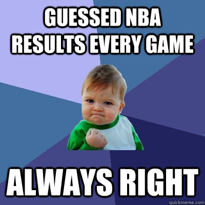 Guessed NBA Results every game always right  Success Kid