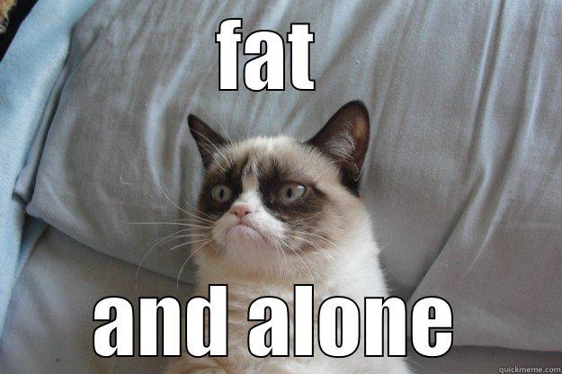 FAT  AND ALONE Grumpy Cat