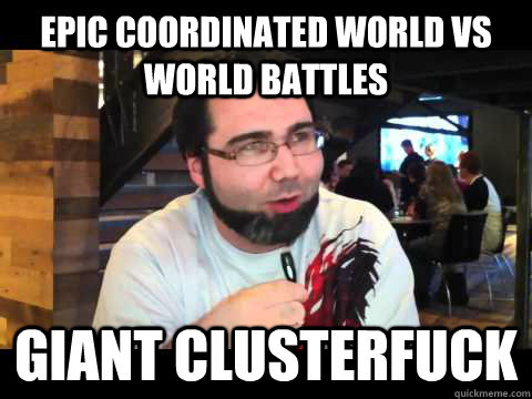 Epic coordinated World vs World battles GIANT CLUSTERFUCK  