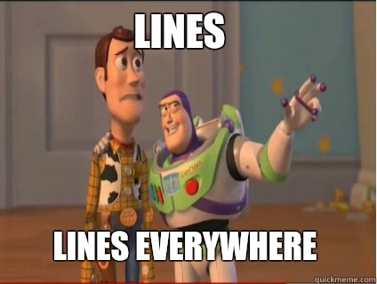 Lines Lines everywhere  woody and buzz