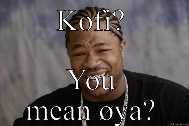 KOFI? YOU MEAN ØYA? Xzibit meme