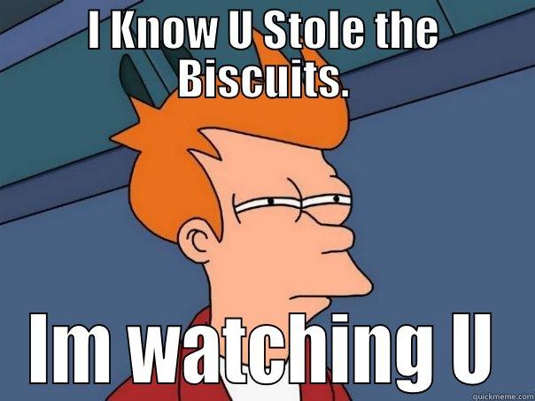 I KNOW U STOLE THE BISCUITS. IM WATCHING U Futurama Fry