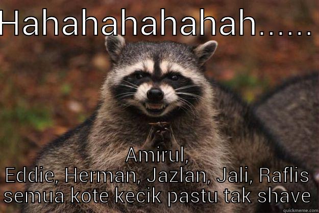 HAHAHAHAHAHAH...... AMIRUL, EDDIE, HERMAN, JAZLAN, JALI, RAFLIS SEMUA KOTE KECIK PASTU TAK SHAVE Evil Plotting Raccoon