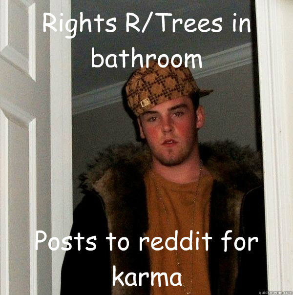 Rights R/Trees in bathroom Posts to reddit for karma  Scumbag Steve