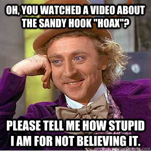 Oh, you watched a video about the Sandy Hook 