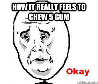 how it really feels to chew 5 gum 
 - how it really feels to chew 5 gum 
  Misc