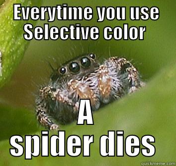 EVERYTIME YOU USE SELECTIVE COLOR  A SPIDER DIES  Misunderstood Spider