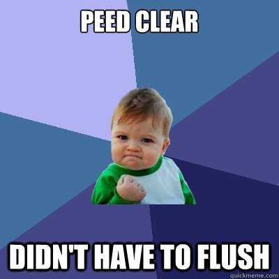 Peed Clear didn't Have to flush  Success Kid