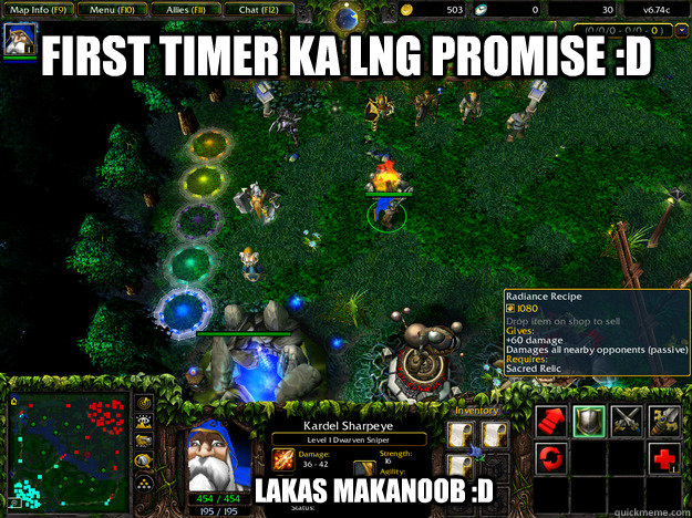 First timer ka lng promise :D Lakas makanoob :D  DOTA