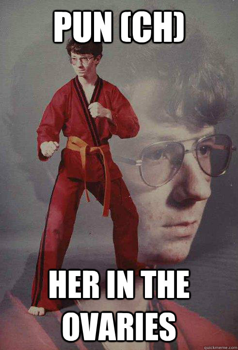 PUN (ch) her in the ovaries  Karate Kyle