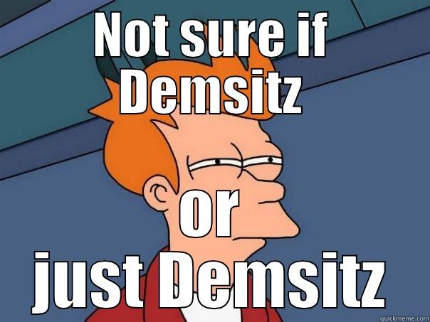 NOT SURE IF DEMSITZ OR JUST DEMSITZ Futurama Fry