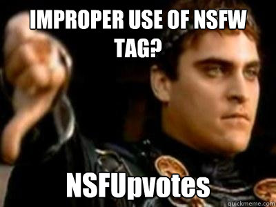 IMPROPER USE OF NSFW TAG? NSFUpvotes  Downvoting Roman