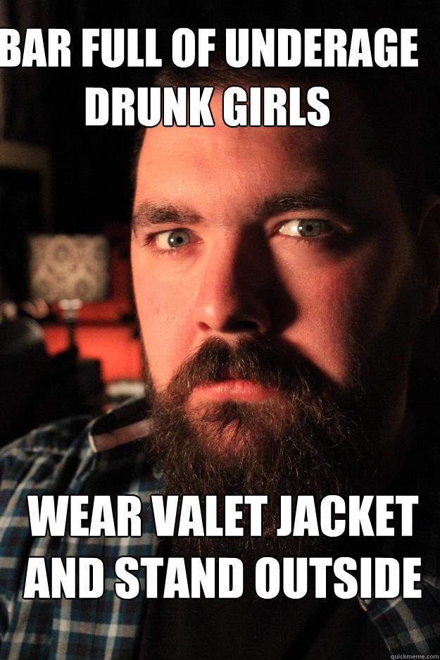 Bar full of underage drunk girls wear valet jacket and stand outside

  Dating Site Murderer