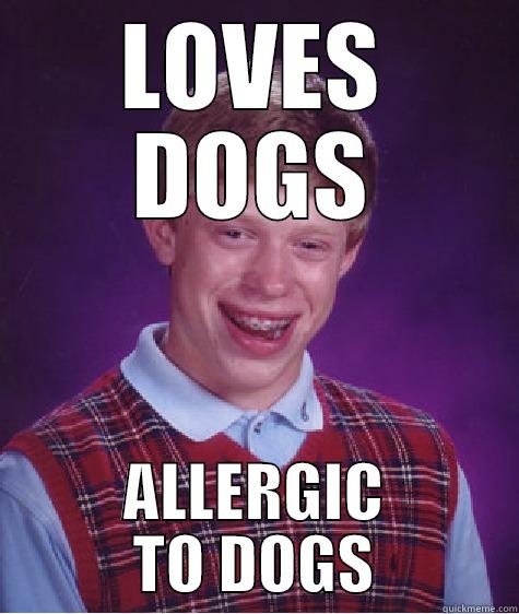 DOG ALLERGY  - LOVES DOGS ALLERGIC TO DOGS Bad Luck Brian