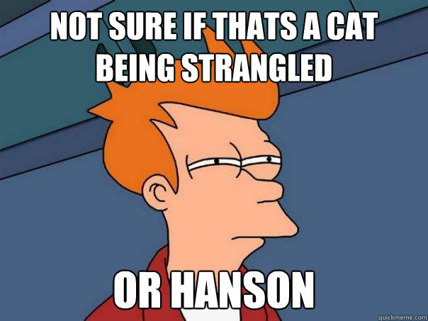 Not sure if thats a cat being strangled or Hanson - Not sure if thats a cat being strangled or Hanson  Futurama Fry