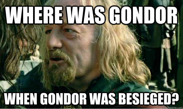 Where was gondor when gondor was besieged?  