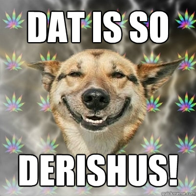 dat is so derishus!  Stoner Dog