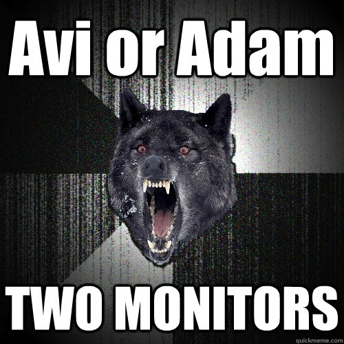 Avi or Adam TWO MONITORS  Insanity Wolf bangs Courage Wolf