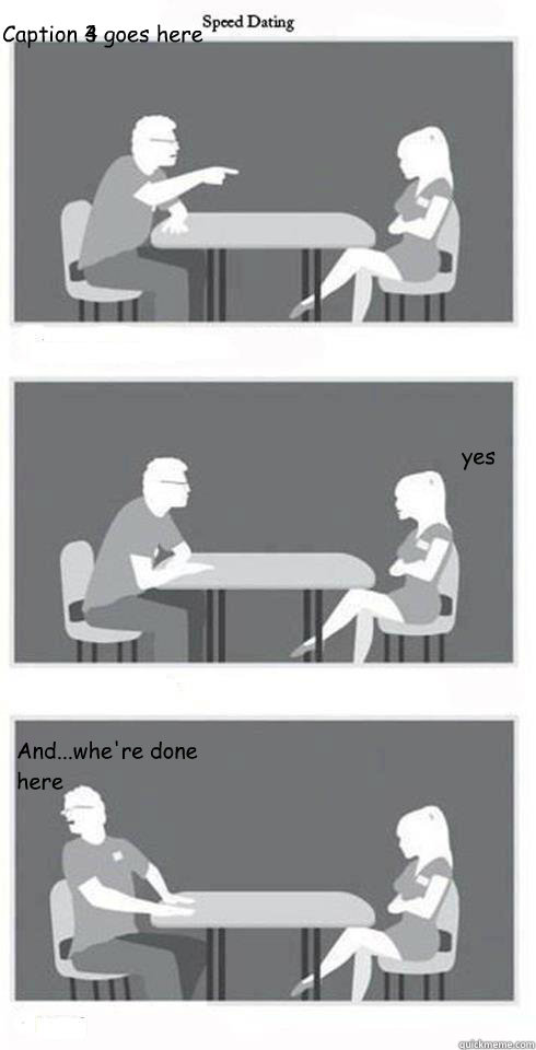 yes And...whe're done here Caption 3 goes here Caption 4 goes here  Speed Dating