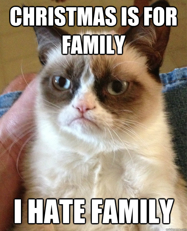 Christmas is for family I hate family  Grumpy Cat