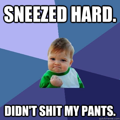 Sneezed hard. Didn't shit my pants. - Sneezed hard. Didn't shit my pants.  Success Kid