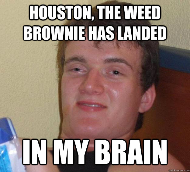 houston, the weed brownie has landed In my brain  10 Guy