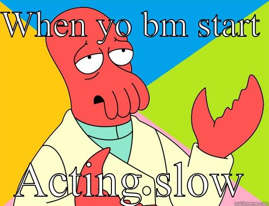 Look dummy  - WHEN YO BM START  ACTING SLOW Futurama Zoidberg 