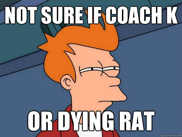 Not sure if coach k or dying rat - Not sure if coach k or dying rat  Futurama Fry