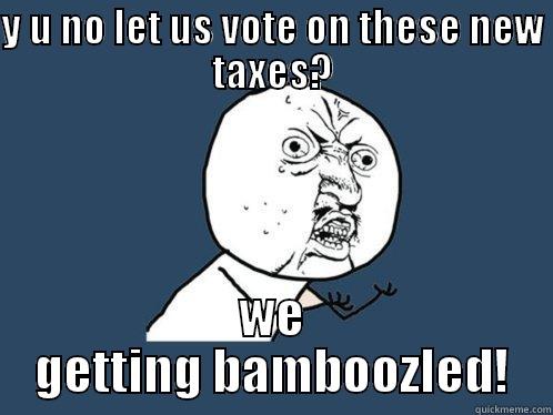 Y U NO LET US VOTE ON THESE NEW TAXES? WE GETTING BAMBOOZLED! Y U No