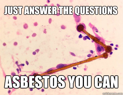 Just answer the questions Asbestos you can - Just answer the questions Asbestos you can  Asbestos