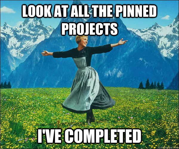 Look at all the pinned projects I've completed - Look at all the pinned projects I've completed  Sound of Music