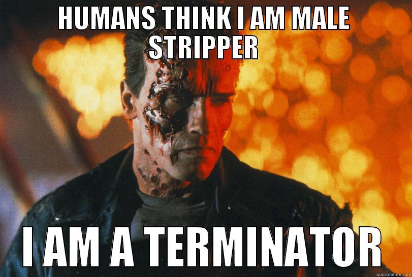 HUMANS THINK I AM MALE STRIPPER I AM A TERMINATOR Misc