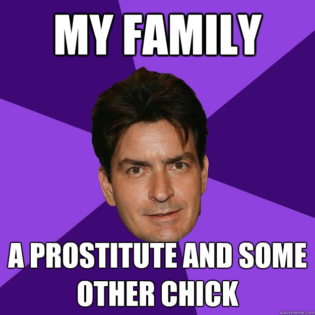 My Family a prostitute and some other chick  Clean Sheen