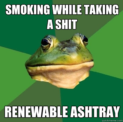 Smoking while taking a shit renewable ashtray - Smoking while taking a shit renewable ashtray  Foul Bachelor Frog