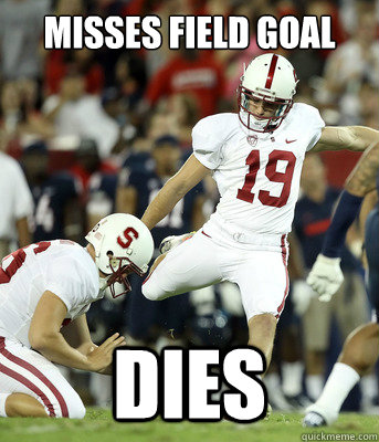 Misses Field goal dies - Misses Field goal dies  Freshman kicker