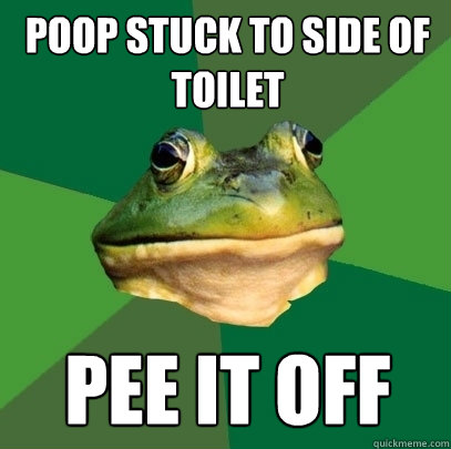 POOP STUCK TO SIDE OF TOILET PEE IT OFF  Foul Bachelor Frog