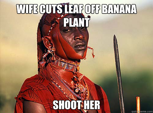 Wife cuts leaf off banana plant shoot her  