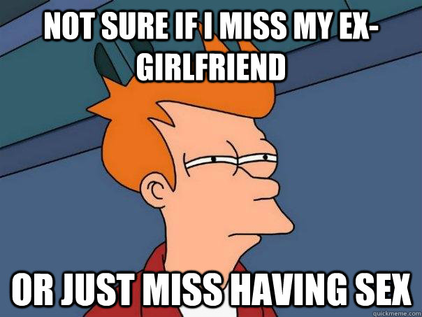 Not sure if I miss my ex-girlfriend  Or just miss having sex  Futurama Fry