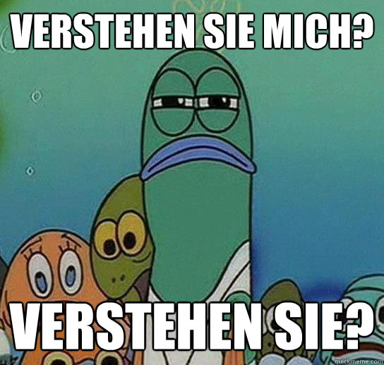 Verstehen Sie mich? verstehen sie?  Serious fish SpongeBob