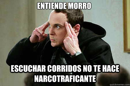 Entiende morro  escuchar corridos no te hace narcotraficante   Sheldon cooper