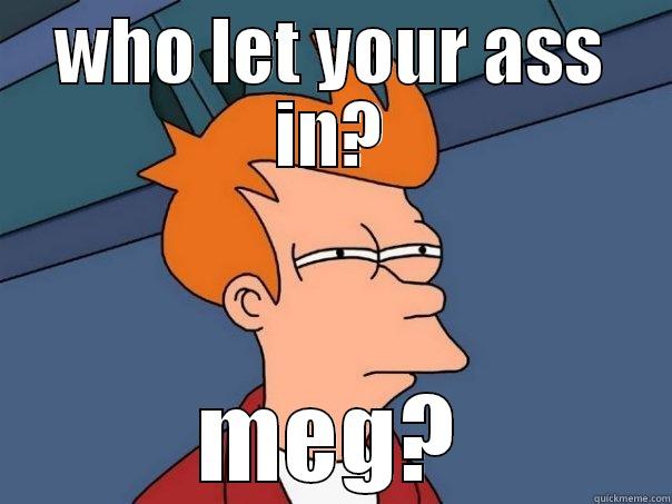 WHO LET YOUR ASS IN? MEG? Futurama Fry