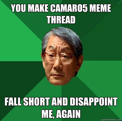 you make Camaro5 meme thread fall short and disappoint me, again  High Expectations Asian Father