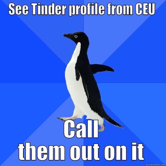 SEE TINDER PROFILE FROM CEU CALL THEM OUT ON IT Socially Awkward Penguin