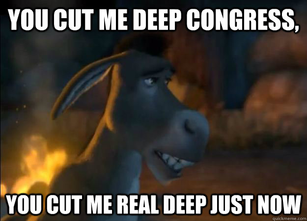 YOu cut me deep congress, You cut me real deep just now  